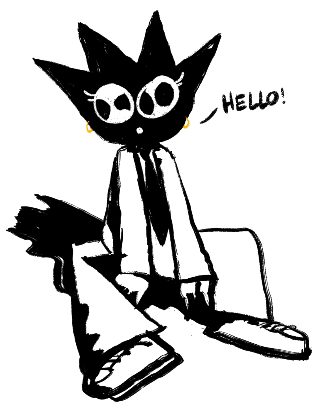 Jordan Watkins hand drawn character illustration - thinking